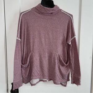FREE PEOPLE WE THE FREE | Purple Slouchy Long Sleeve Distressed Turtleneck Shirt